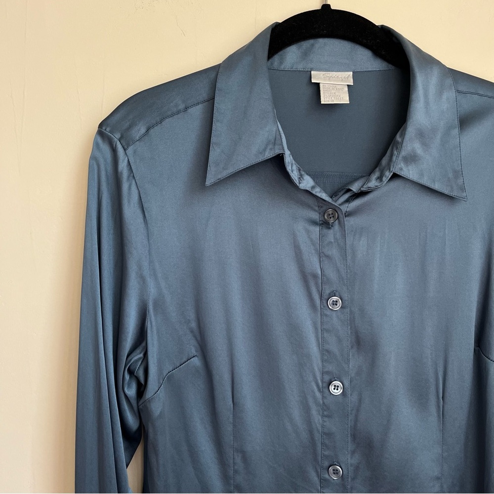 vintage y2k spiegel silk blouse - Picture 6 of 10